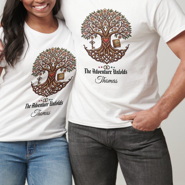 Camiseta Couple Personalized The Adventure unfold T-Shirt (Criador carregado)