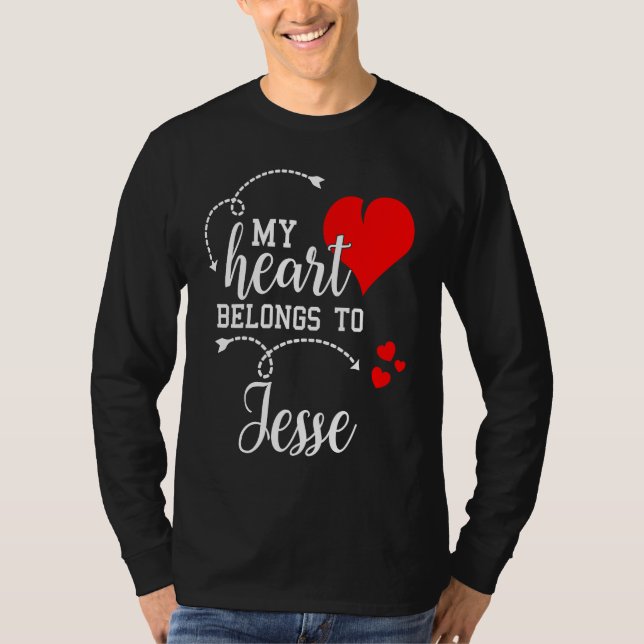 Camiseta Couples Matching  My Heart Belong to Jesse  My Lov (Frente)