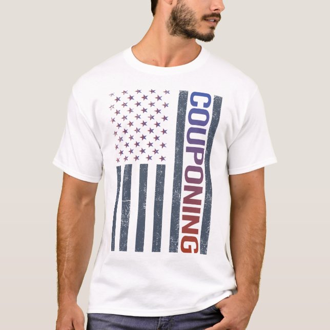 Camiseta Coupon Coupon Coupon de Bandeira Americana (Frente)