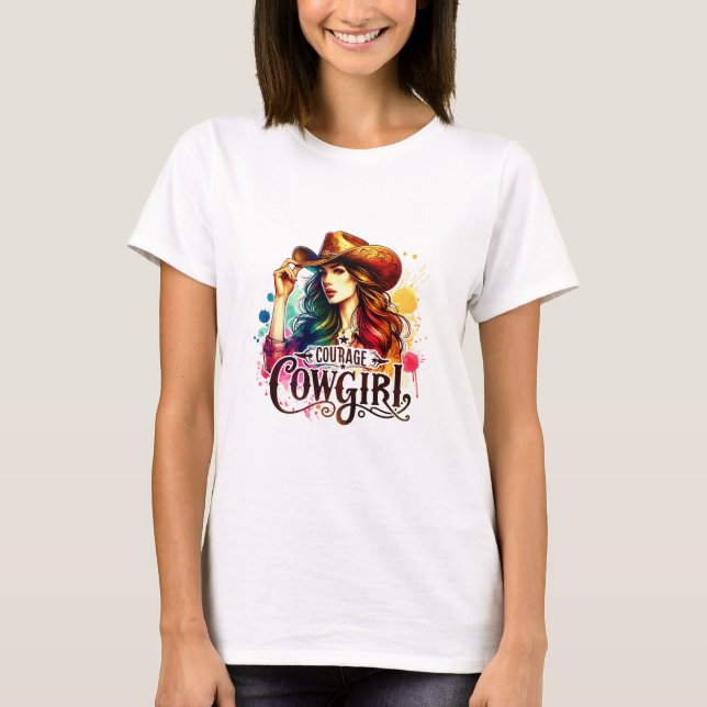 Camiseta ✨"Courage Cowgirl" Confident Cowgirl Shirt  (Frente)