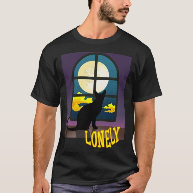 Camiseta Courage  Fulllmoon Dust and a Sad Lonely Cat (Frente)