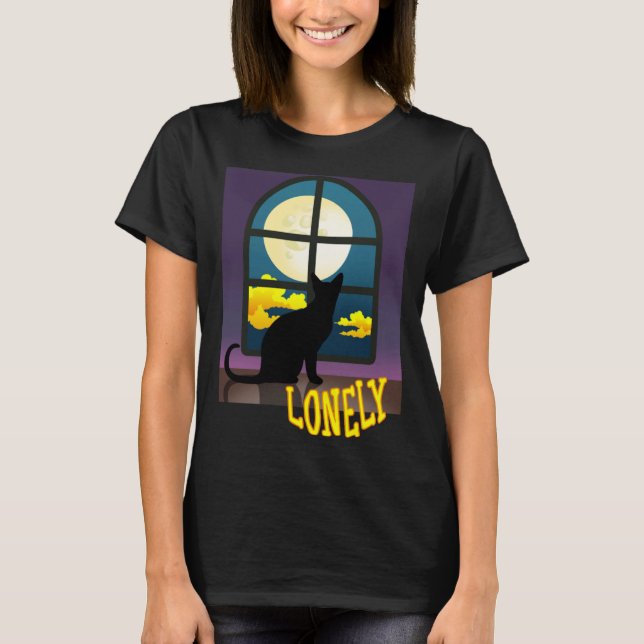Camiseta Courage  Fulllmoon Dust and a Sad Lonely Cat (Frente)