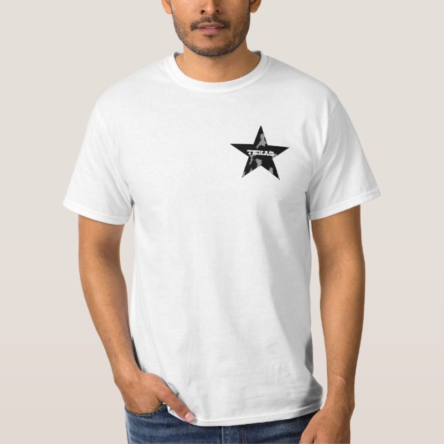 Camiseta couro cru da vaca da estrela de texas (Frente)