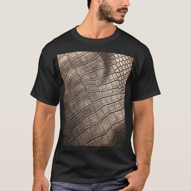 Camiseta Couro Elegante Fechado: Padrão Texturizado (Frente)