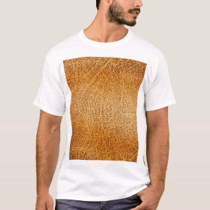 Camiseta Couro Marrom: Fechamento Detalhado da Textura