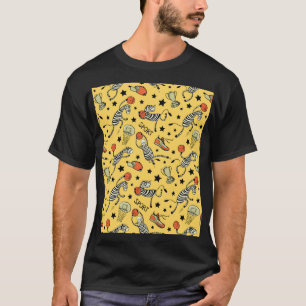 Camiseta Courtside Doodles: Fantasia de Basquete Zebra