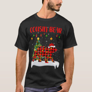 Camiseta Cousin Bear Christma da Família de Buffalo Xadrez
