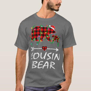 Camiseta Cousin Bear Christmas Pajama Red Plaid Buffalo Xma