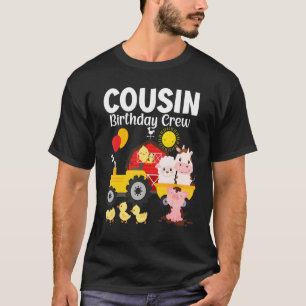 Camiseta Cousin Birthday Trim Trator Barnyard Farm Animais