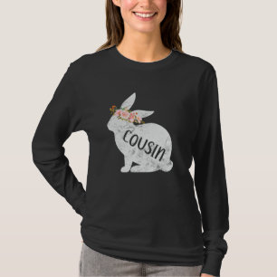 Camiseta Cousin Bunny Match Família Floral Bunny Coelho E
