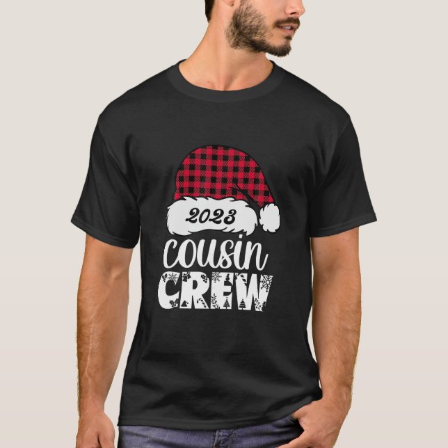 Camiseta Cousin Crew 2023 da Família Matching de Natal Buff (Frente)