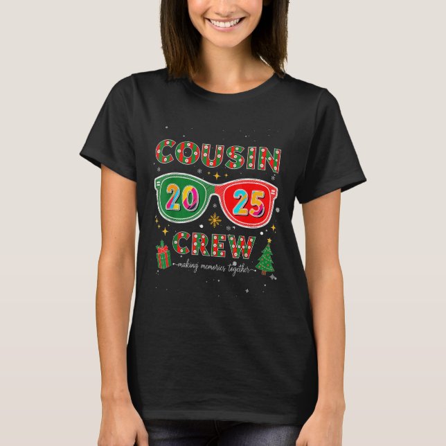 Camiseta Cousin Crew 2025 Funny Christmas Matching Family P (Frente)