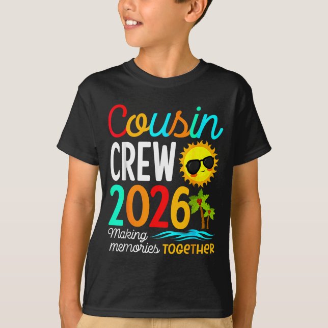 Camiseta Cousin Crew 2026 Summer Vacation Beach Family Trip (Frente)