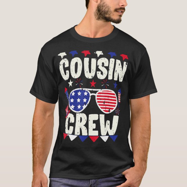 Camiseta Cousin Crew 4 de julho Família Patriótica American (Frente)