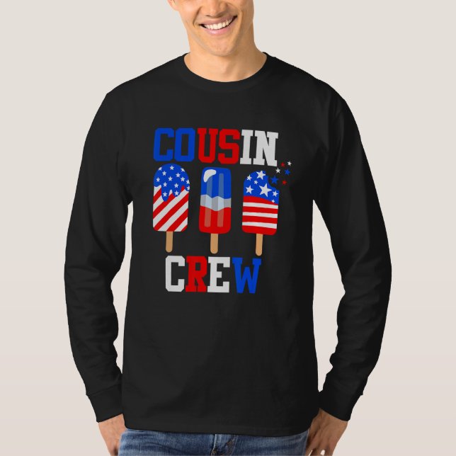Camiseta Cousin Crew 4th of July  Popsicle Us Flag Patrioti (Frente)