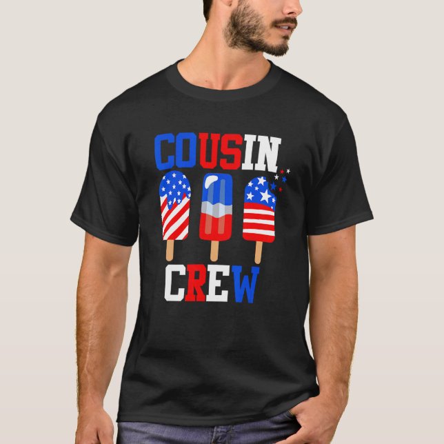 Camiseta Cousin Crew 4th of July  Popsicle Us Flag Patrioti (Frente)