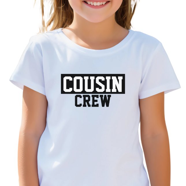 Camiseta Cousin Crew Black and White Kids T-Shirt (Criador carregado)