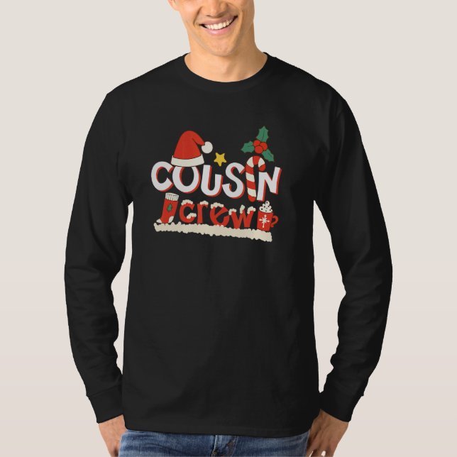 Camiseta Cousin Crew Christmas Santa Hat Family Matching Pa (Frente)