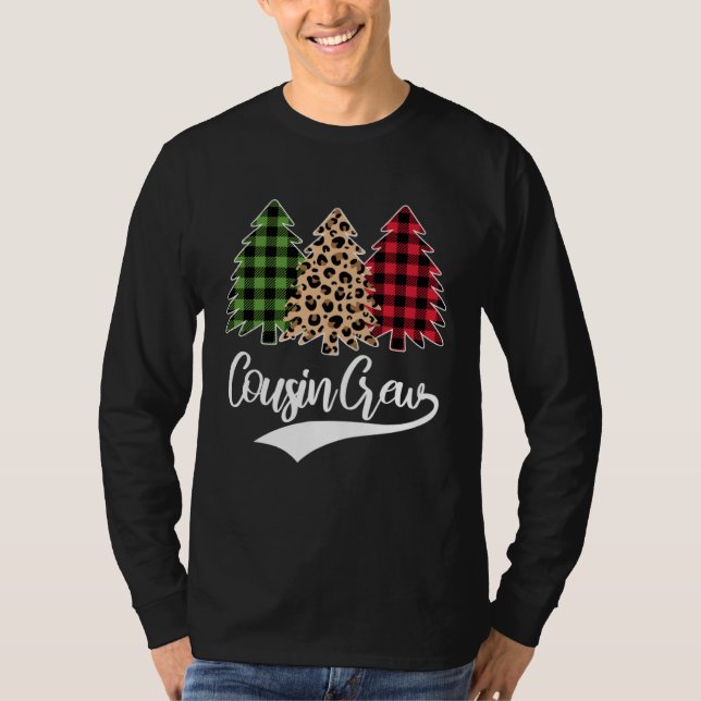 Camiseta cousin crew Christmas Tree red plaid Christmas (Frente)