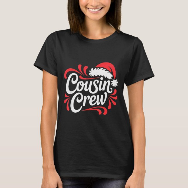 Camiseta Cousin Crew Christmas Xmas Lights Family Matching  (Frente)