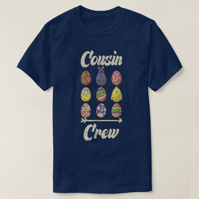 Camiseta Cousin Crew Cute Bunny Rabbit Egg Matching Easter  (Frente do Design)