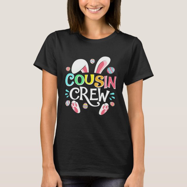 Camiseta Cousin Crew Easter Bunny Family Matching Toddler B (Frente)