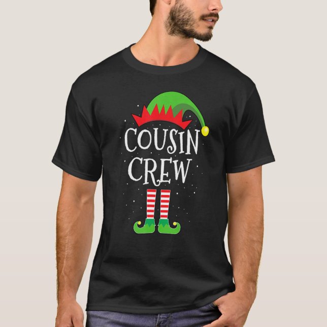 Camiseta Cousin Crew Elf Cute Xmas Pajama Matching Party Ch (Frente)