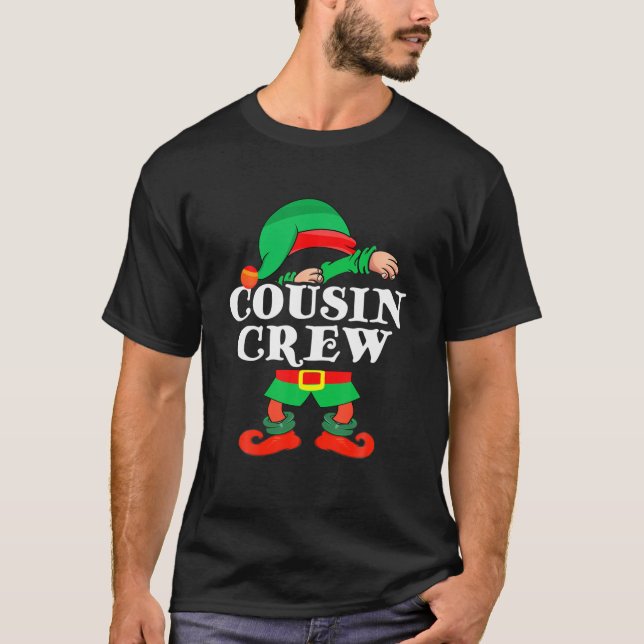 Camiseta Cousin Crew - Equipe ELF Fofo da Família de Natal (Frente)