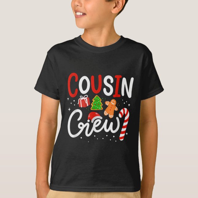 Camiseta Cousin Crew Family Christmas Pajamas  (Frente)