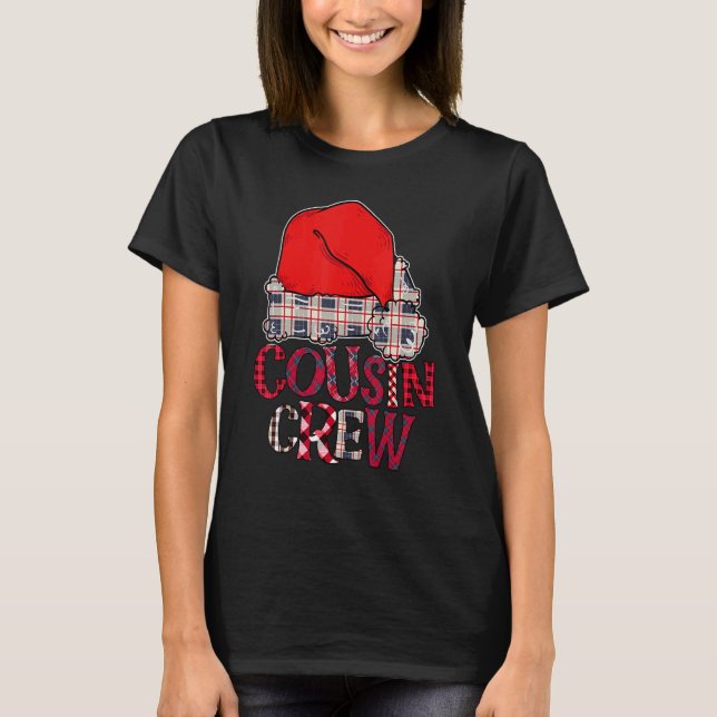 Camiseta Cousin Crew Family Group Matching Christmas Pajama (Frente)