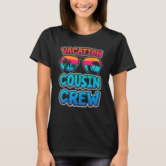 Camiseta Cousin Crew Family Summer Vacation Retro Apparel F (Frente)