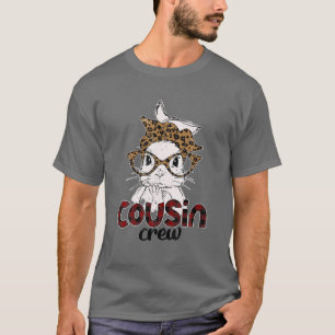Camiseta Cousin Crew Funny Bunny Páscoa Day Cute Lepard Ra
