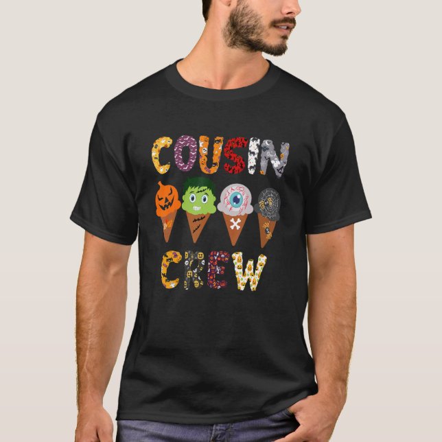 Camiseta Cousin Crew Halloween Sorvete Pumpkin Fac (Frente)