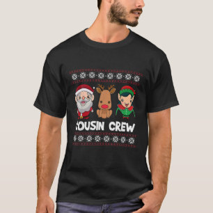 Camiseta Cousin Crew Papais noeis Reindeer Elf Xmas Funny C