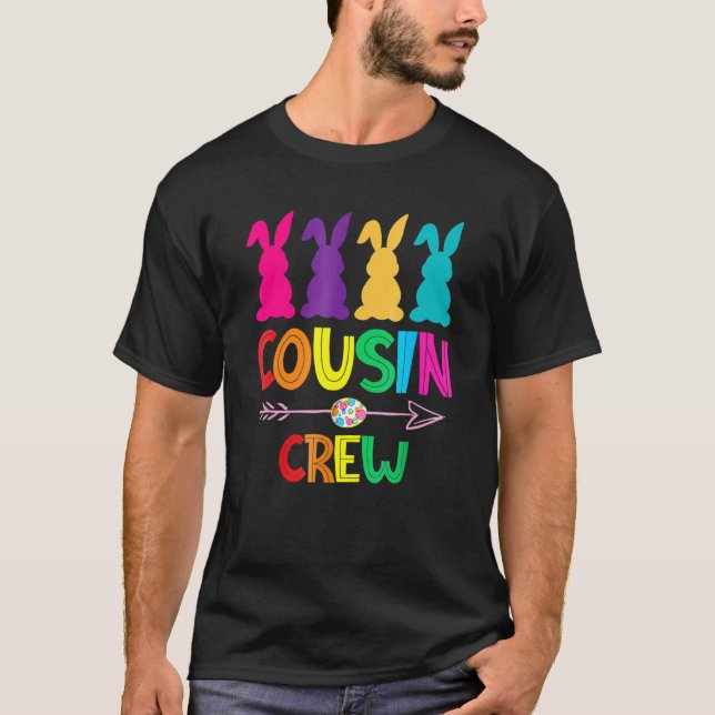 Camiseta Cousin Crew Páscoa Day Cute Bunny Todd (Frente)