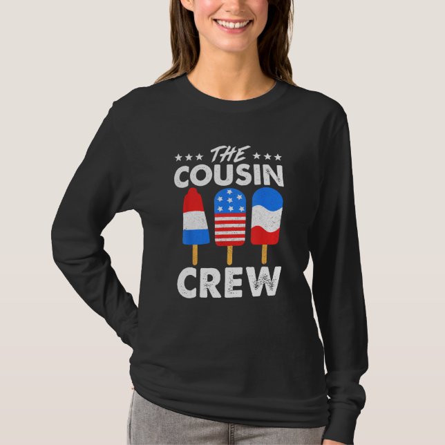 Camiseta Cousin Crew Patriotic American Family Matching (Frente)