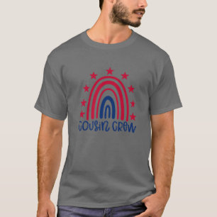 Camiseta Cousin Crew Rainbow Cute American 4Th Of July USA