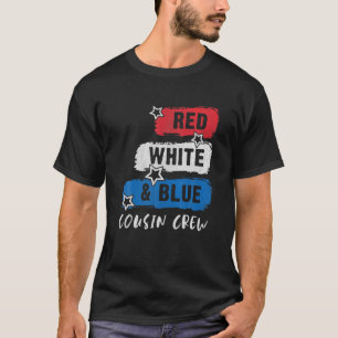 Camiseta Cousin Crew Red White E Blue Family Bonding 4Th