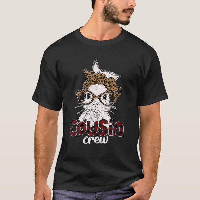 Camiseta Cousin Crew Squad Bunny Leopard Coelho Rosto E (Frente)