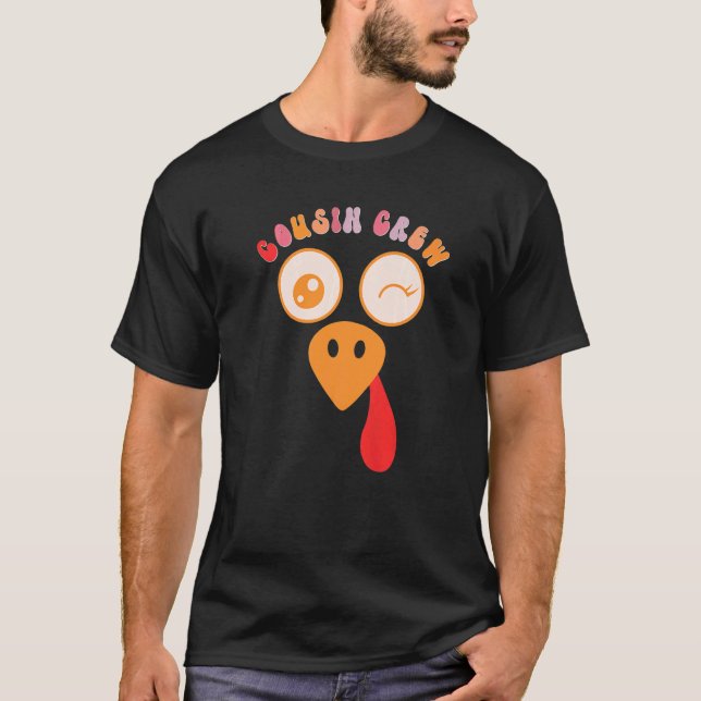 Camiseta Cousin Crew Turkey Cute Cousin Squad Thanksgiving  (Frente)
