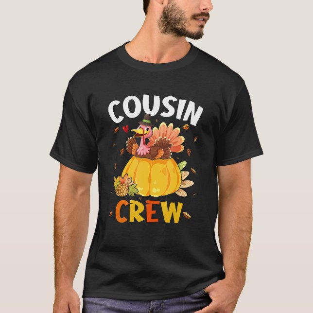 Camiseta Cousin Crew Turkey Family Matching Thanksgiving Da (Frente)