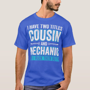 Camiseta Cousin e carros de conserto de garagem com funny m