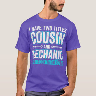 Camiseta Cousin e carros de conserto de garagem com funny m