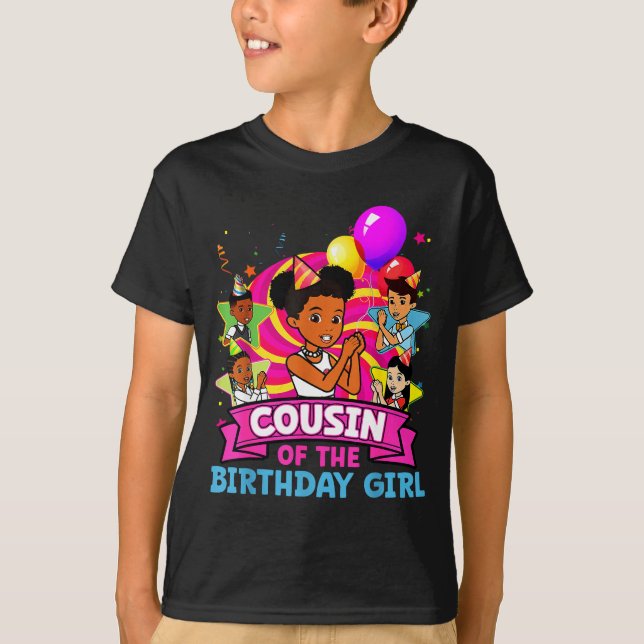 Camiseta Cousin Of Birthday Girl Gracie Nk Doll Family Deco (Frente)