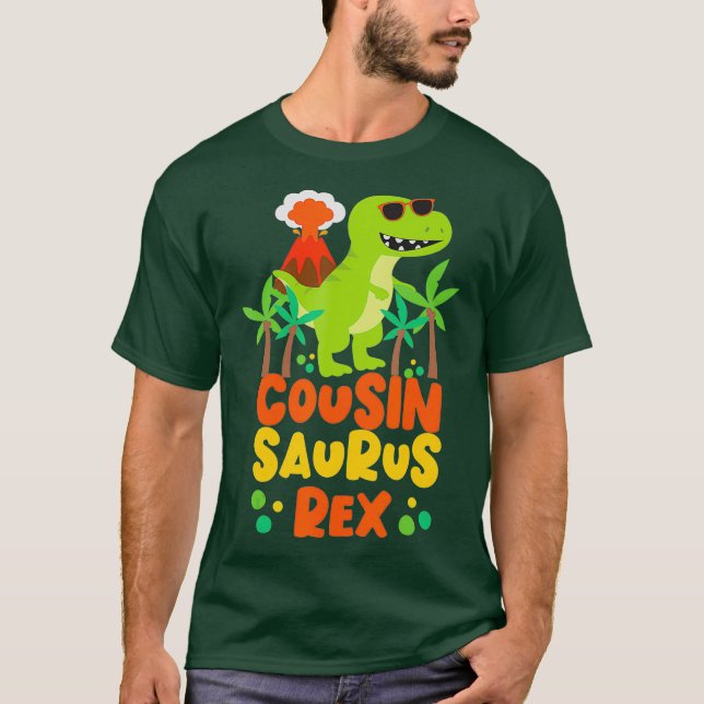 Camiseta Cousin Saurus Rex Dinossaur Kids (Frente)