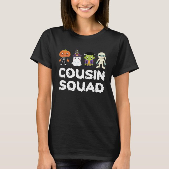 Camiseta Cousin Squad Crew Boys Girls Kids Halloween Matchi (Frente)