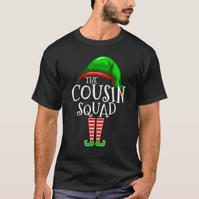 Camiseta Cousin Squad Elf   Family Matching Group Christmas (Frente)