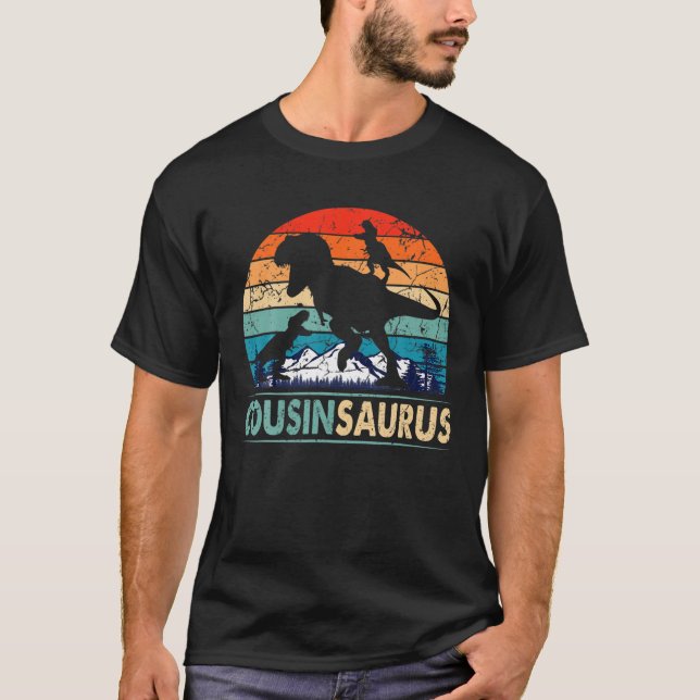 Camiseta Cousinsaurus T Rex Primo Dinossauro 2 Crianças Cor (Frente)