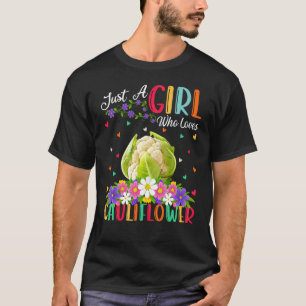 Camiseta Couve-flor Vegetal  Apenas Uma Garota Que Ama Couv