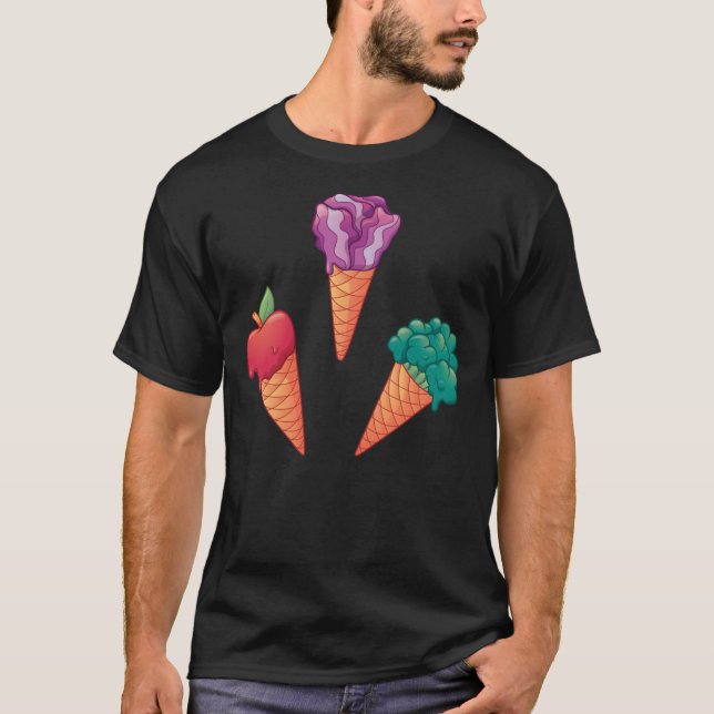 Camiseta Couve-vermelha-da-maçã e Sorvete de brócolis-da-ve (Frente)